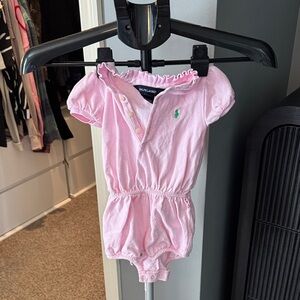 Ralph Lauren Light Pink Polo-Style Baby One-Piece
